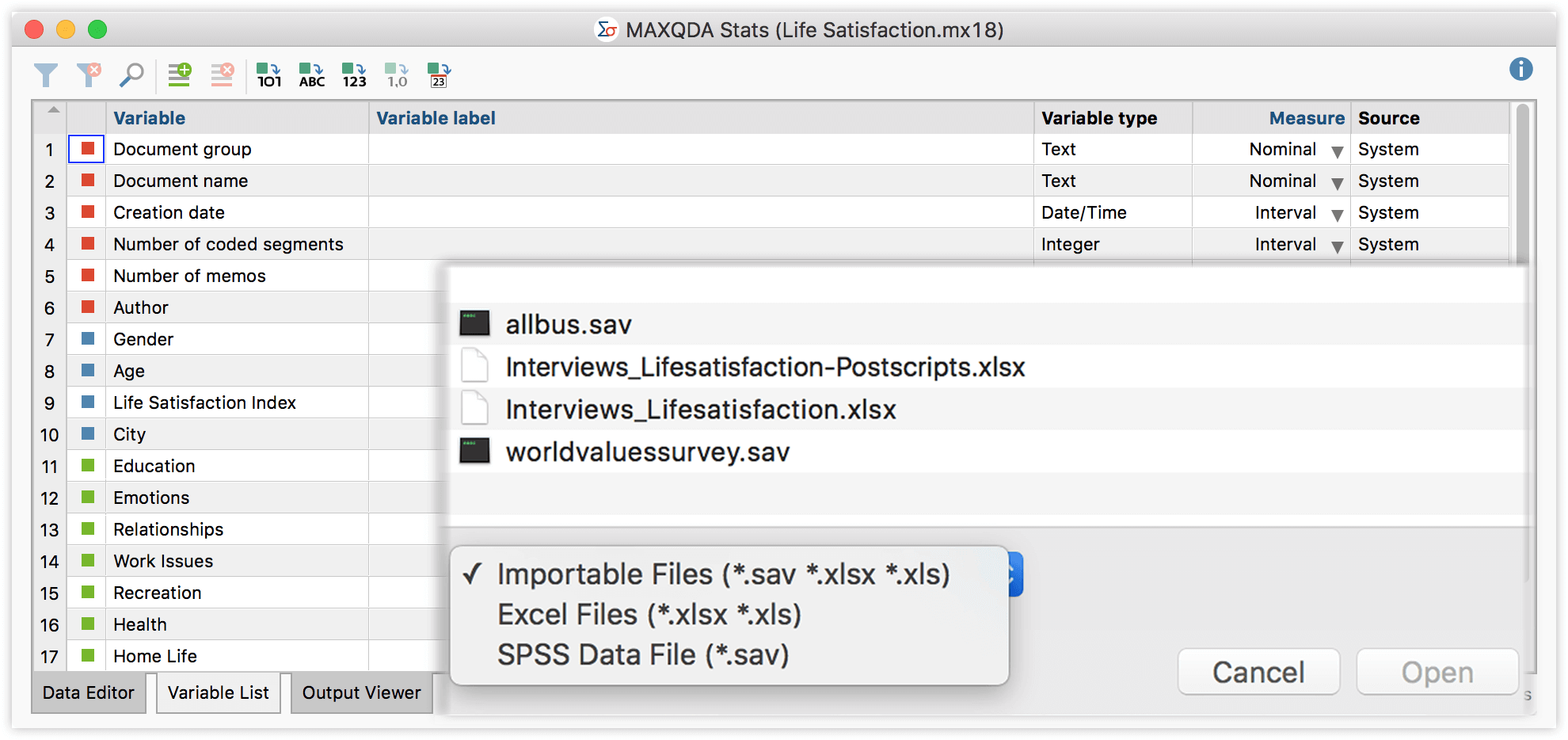 MAXQDA Analytics Pro 数据兼容性