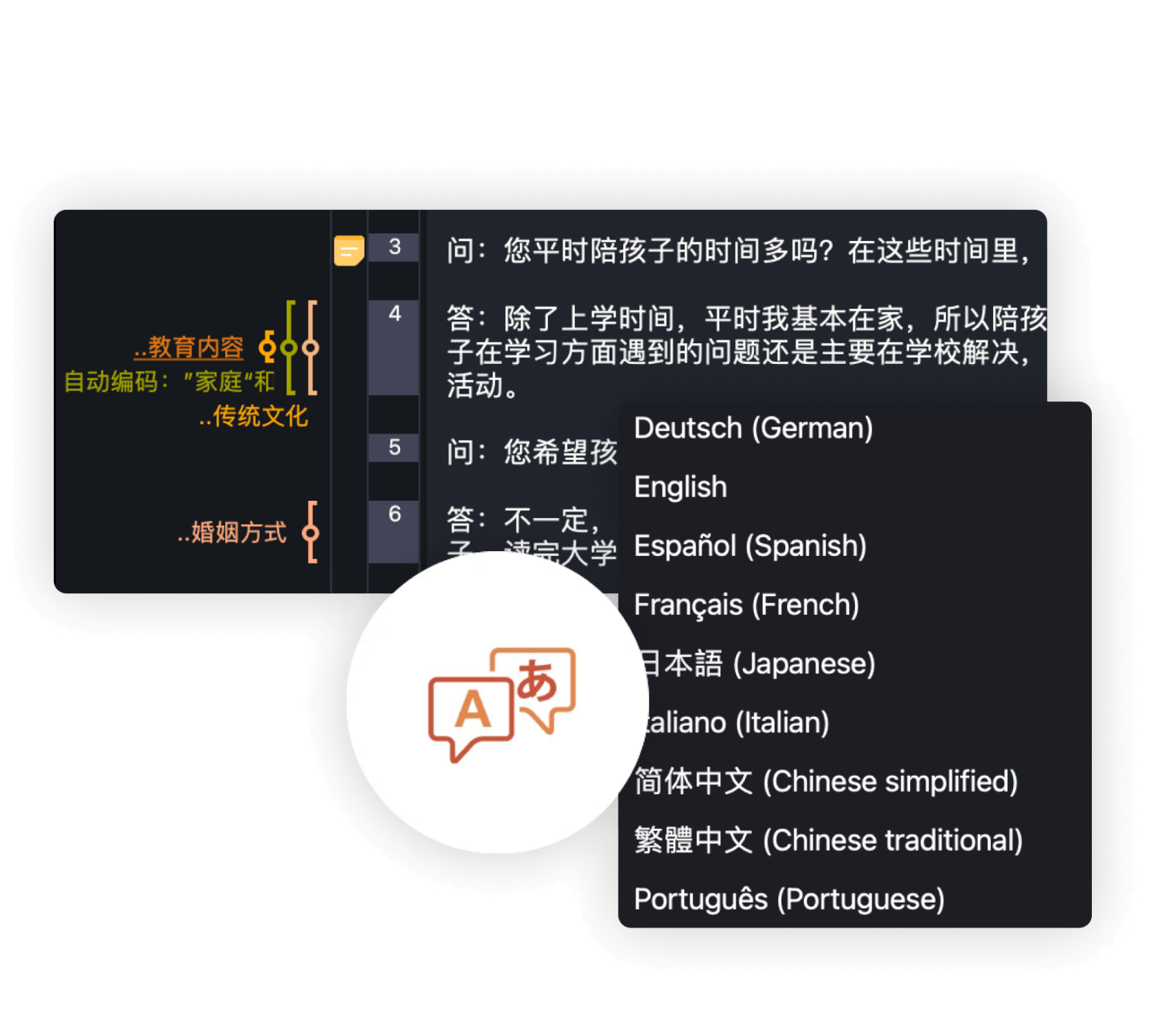 MAXQDA 支持任意语言